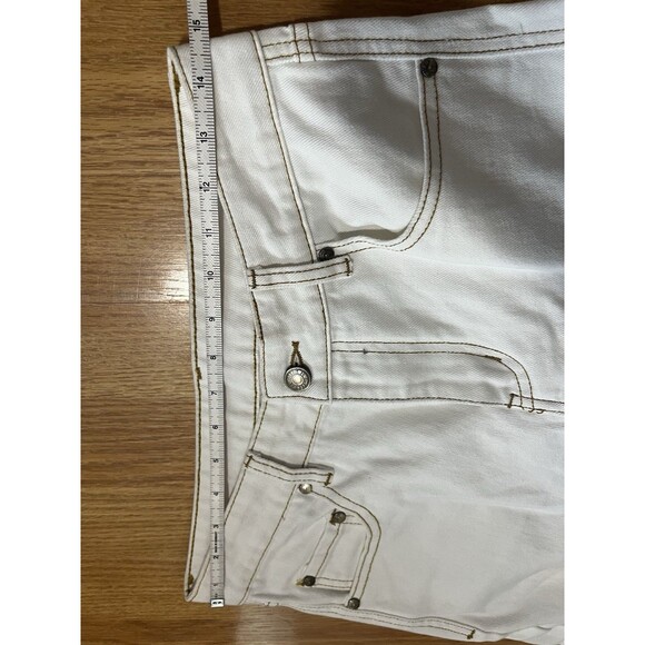 NWT Milk It Ivory Low Rise Wide Leg Patch Pocket Combat Utility Jeans Size 8 - Picture 5 of 7